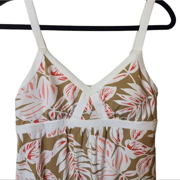 Tommy Bahama Tan Pink White Floral Beach Dress Small - Picture 3 of 5